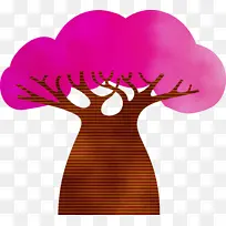 抽象树 卡通树 水彩-空若网 抽象树 卡通树 水彩-空若网