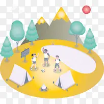 夏令营 卡通 水彩画-空若网 夏令营 卡通 水彩画-空若网