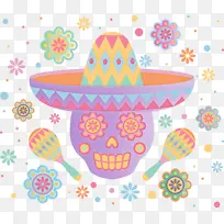 墨西哥元素 水彩画 绘画-空若网 墨西哥元素 水彩画 绘画-空若网