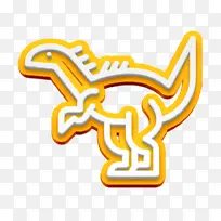 恐龙图标 黄色 线条-空若网 恐龙图标 黄色 线条-空若网