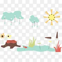 卡通 黄色 花卉-空若网 卡通 黄色 花卉-空若网