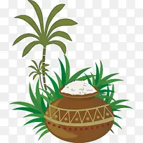 水彩画 椰子 演示-空若网 水彩画 椰子 演示-空若网