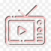 自由时间图标 电视图标 线条-空若网 自由时间图标 电视图标 线条-空若网