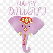 快乐排灯节 快乐迪帕瓦利 水彩画-空若网 快乐排灯节 快乐迪帕瓦利 水彩画-空若网