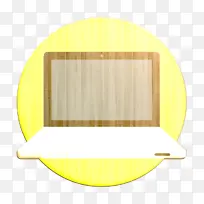 笔记本电脑图标 黄色 线条-空若网 笔记本电脑图标 黄色 线条-空若网