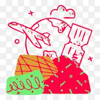 红色 线条 米-空若网 红色 线条 米-空若网