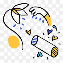 卡通 黄色 线条-空若网 卡通 黄色 线条-空若网