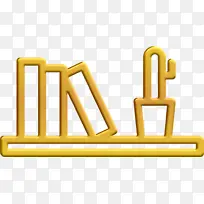 书架图标 黄色 线条-空若网 书架图标 黄色 线条-空若网