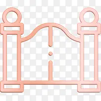 大门图标 城市图标 线-空若网 大门图标 城市图标 线-空若网