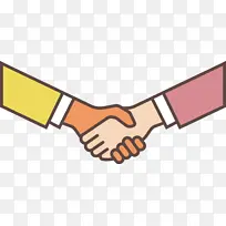 握手 黄色 线条-空若网 握手 黄色 线条-空若网