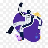 宇航员 水彩 油漆-空若网 宇航员 水彩 油漆-空若网