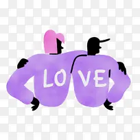 情侣 爱情 水彩-空若网 情侣 爱情 水彩-空若网