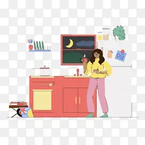 厨房 厨房背景 线条-空若网 厨房 厨房背景 线条-空若网