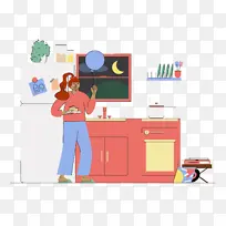 厨房 厨房背景 卡通-空若网 厨房 厨房背景 卡通-空若网