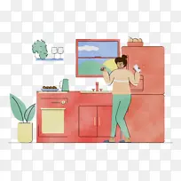 厨房 厨房背景 水彩-空若网 厨房 厨房背景 水彩-空若网