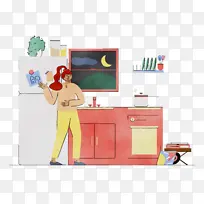 厨房 厨房背景 水彩-空若网 厨房 厨房背景 水彩-空若网