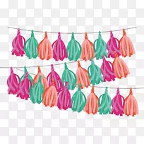 Adobe插画-彩色流苏装饰横幅-空若网 Adobe插画-彩色流苏装饰横幅-空若网