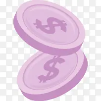 一元硬币 椭圆形 薰衣草色-空若网 一元硬币 椭圆形 薰衣草色-空若网