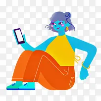 坐着 坐在地板上 卡通-空若网 坐着 坐在地板上 卡通-空若网