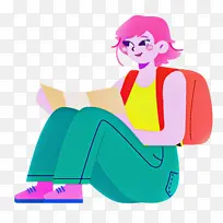 坐着 坐在地板上 卡通-空若网 坐着 坐在地板上 卡通-空若网