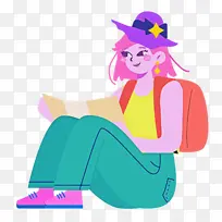 坐着 坐在地板上 卡通-空若网 坐着 坐在地板上 卡通-空若网