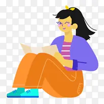 坐着 坐在地板上 卡通-空若网 坐着 坐在地板上 卡通-空若网