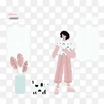 呆在家里 女人 水彩画-空若网 呆在家里 女人 水彩画-空若网