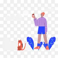 散步宠物 绘画 黑猫-空若网 散步宠物 绘画 黑猫-空若网