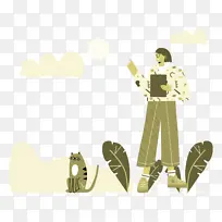 散步宠物 绘画 卡通-空若网 散步宠物 绘画 卡通-空若网