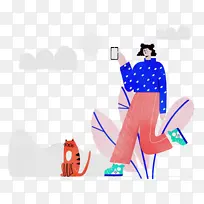 散步宠物 水彩画 油漆-空若网 散步宠物 水彩画 油漆-空若网