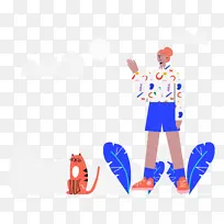 散步宠物 绘画 卡通-空若网 散步宠物 绘画 卡通-空若网