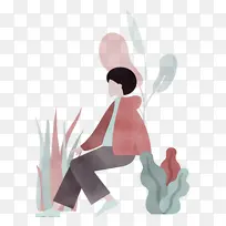 坐姿 水彩 绘画-空若网 坐姿 水彩 绘画-空若网