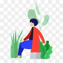 坐着 画画 线条-空若网 坐着 画画 线条-空若网