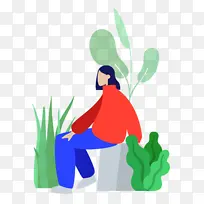 坐着 卡通 画画-空若网 坐着 卡通 画画-空若网