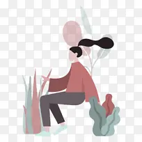 坐着 卡通 绘画-空若网 坐着 卡通 绘画-空若网