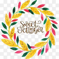 十月 秋天 水彩画-空若网 十月 秋天 水彩画-空若网