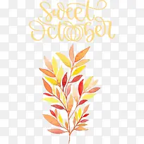 十月 秋天 水彩画-空若网 十月 秋天 水彩画-空若网