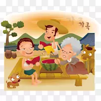 家庭卡通插画-西瓜男-空若网 家庭卡通插画-西瓜男-空若网