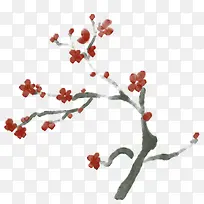 水墨梅花装饰植物-空若网 水墨梅花装饰植物-空若网