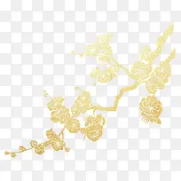 金色梅花树枝-空若网 金色梅花树枝-空若网