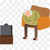 原创孤独的老人在看电视-空若网 原创孤独的老人在看电视-空若网