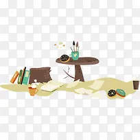 卡通书架装饰图案-空若网 卡通书架装饰图案-空若网