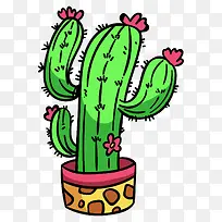卡通开花的仙人掌-空若网 卡通开花的仙人掌-空若网