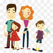 卡通手绘开心一家人-空若网 卡通手绘开心一家人-空若网