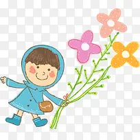 拿花朵的女孩-空若网 拿花朵的女孩-空若网