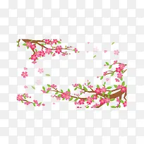 飞舞花瓣的樱花树枝-空若网 飞舞花瓣的樱花树枝-空若网
