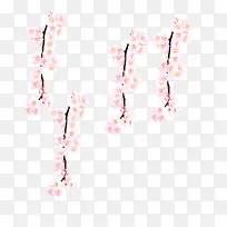 素材樱花树枝装饰矢量素材-空若网 素材樱花树枝装饰矢量素材-空若网