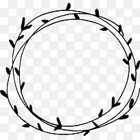 黑色树枝树叶花环边框-空若网 黑色树枝树叶花环边框-空若网