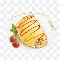 手绘食物蛋包饭-空若网 手绘食物蛋包饭-空若网