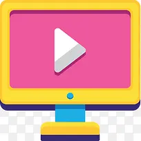 电脑视频播放矢量图-空若网 电脑视频播放矢量图-空若网